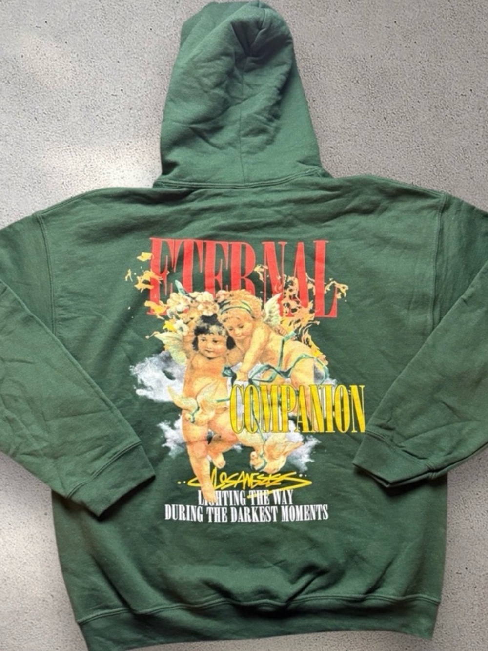 Dark Green Graphic 'Companion' Cherub Tee